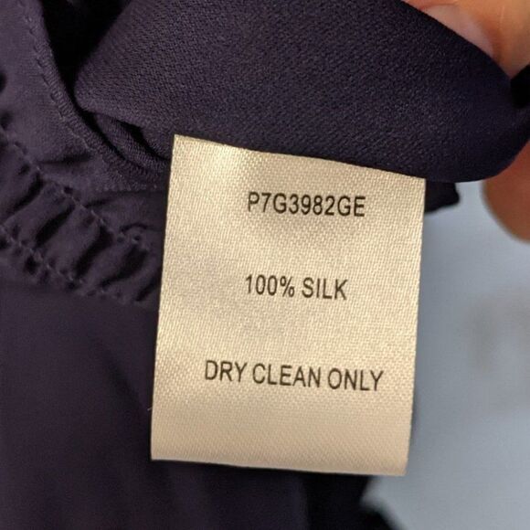 Nwt Parker | Larah Silk Georgette Blouse in Raven - Picture 9 of 10